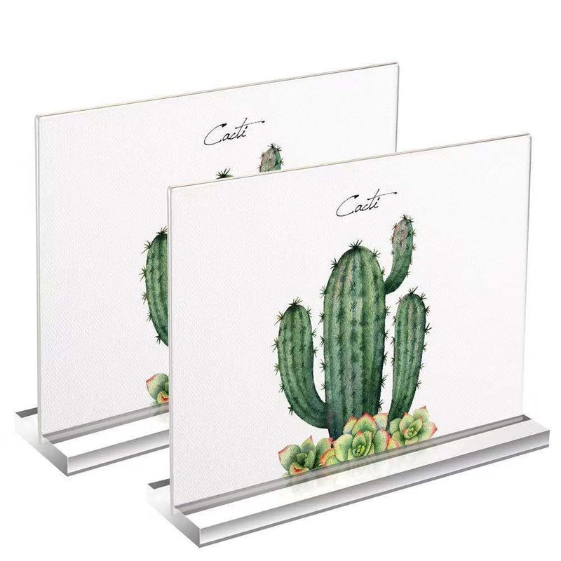 Bluesun 2 Pack -8x6 Picture Frame, Clear Acrylic Display,Sign Holder,Tabletop Photo Frame,Modern Home Picture Frame Decorative Painting - Image 1